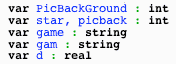 different signatures in variable names