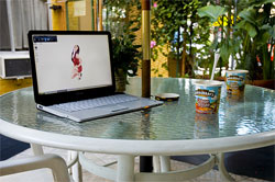 laptop outside