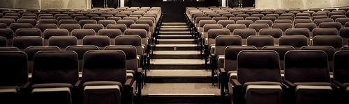 empty lecture hall in School of Optometry, University of Waterloo