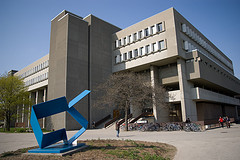 University of Waterloo’s MC with a CS sculpture in front